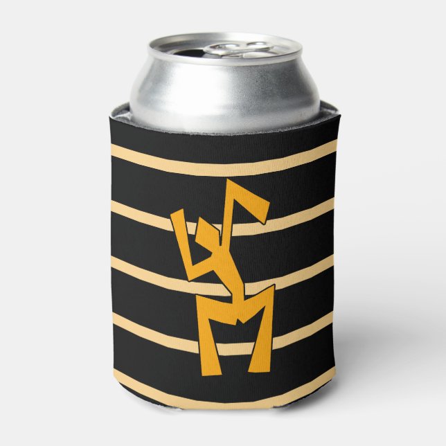 Yellow Wacky Dancer Graphic Illustration Can Cooler (Can Front)