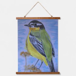 Yellow Wagtail Bird Hanging Tapestry