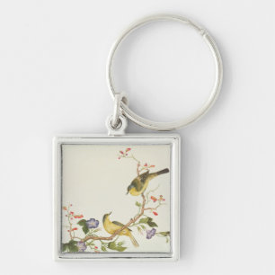 Yellow Wagtail with blue head Key Ring