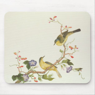 Yellow Wagtail with blue head Mouse Pad