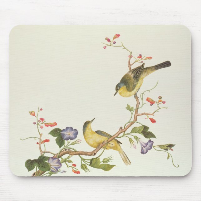 Yellow Wagtail with blue head Mouse Pad (Front)