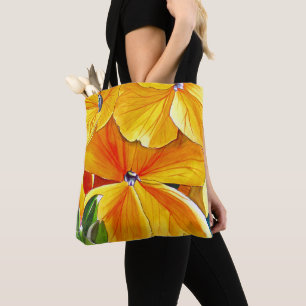 Yellow Wallflower watercolour flower art Tote Bag