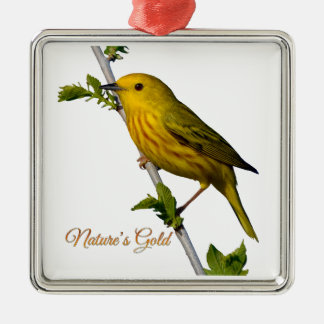 Yellow Warbler “Nature’s Gold” Christmas Ornament 