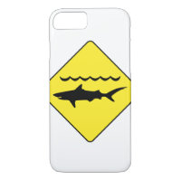 Yellow 'warning sharks' sign iphone 7 case