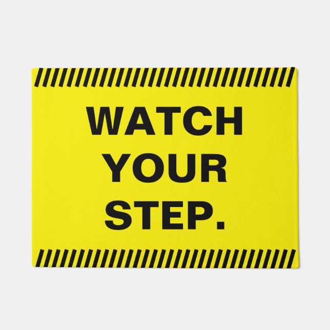Yellow watch your step doormat (Front)