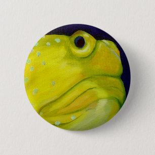 Yellow Watchman Goby Fish 6 Cm Round Badge