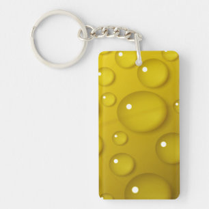 Yellow Water Drop Background Key Ring