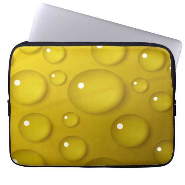 Yellow Water Drop Background Laptop Sleeve (Front)