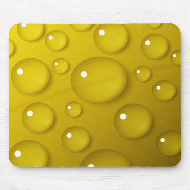Yellow Water Drop Background Mouse Pad (Front)
