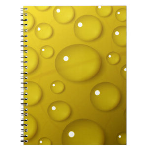 Yellow Water Drop Background Notebook