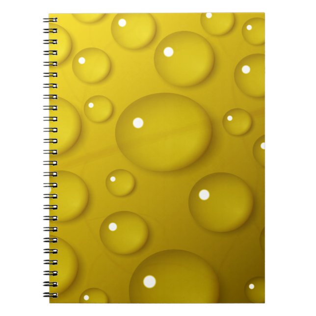 Yellow Water Drop Background Notebook (Front)