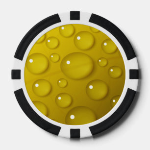 Yellow Water Drop Background Poker Chips