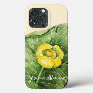 yellow water-lily watercolor   iPhone 13 pro case