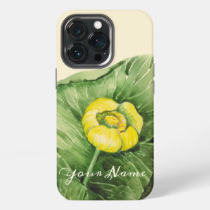 yellow water-lily watercolor iPhone 13 pro case