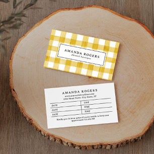 Yellow Watercolor Buffalo Plaid Multiple Appointment Card
