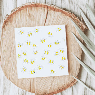 Yellow Watercolor Bumble Bee Pattern Baby Shower Napkin