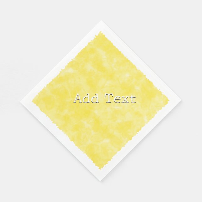 Yellow Watercolor Custom Text Baby Shower Napkin (Corner)