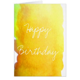 Yellow watercolor cute arty creative birthday