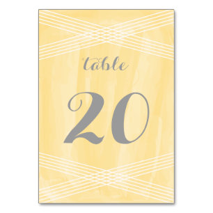 Yellow Watercolor Deco Table Number