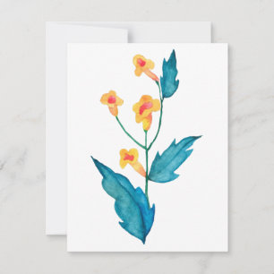 Yellow watercolor flower card