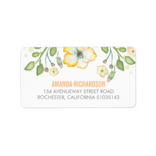 yellow watercolor flower wedding label