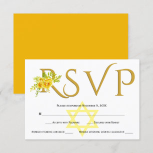 Yellow watercolor flowers B' Not Mitzvah RSVP