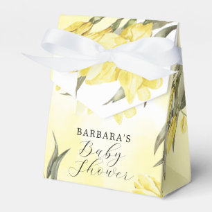 Yellow Watercolor Flowers Baby Shower Favour Box