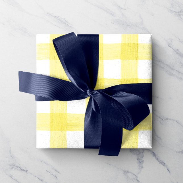 Yellow Watercolor Gingham Wrapping Paper (Creator Uploaded)