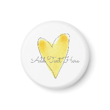 Yellow Watercolor Heart OWN TEXT Valentine Friend