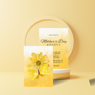 Yellow Watercolor Mother's Day Brunch Invitation