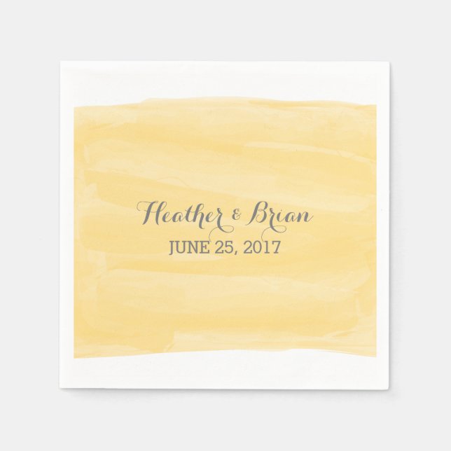 Yellow Watercolor Paper Napkins (Front)