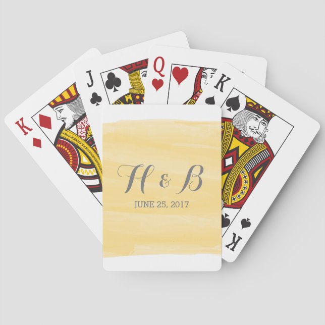 Yellow Watercolor Playing Cards (Back)