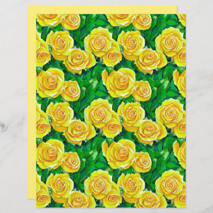 Yellow Watercolor Rose Pattern