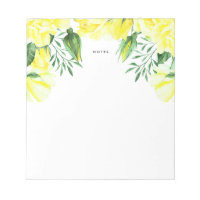 Yellow Watercolor Roses and Greenery Garland