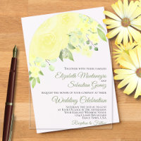 Yellow Watercolor Roses Elegant Arch Wedding