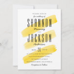 Yellow Watercolor Stripes Wedding Invitation<br><div class="desc">A modern wedding invitation features yellow watercolor stripes background.</div>