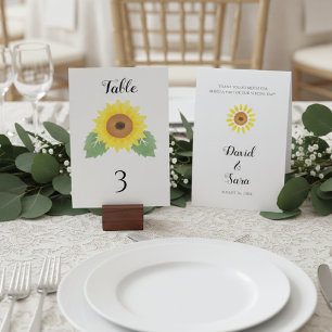 Yellow Watercolor Sunflower Wedding