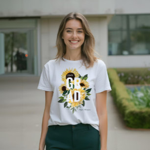 Yellow Watercolor Sunflowers & Wildflower Grad Tri-Blend Shirt