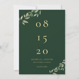 Yellow Watercolor Sunflowers & Wildflower Modern Save The Date
