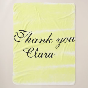 Yellow watercolor thank you pastel add name retro sherpa blanket