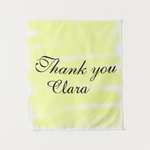 Yellow watercolor thank you pastel add name retro tapestry
