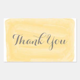 Yellow Watercolor Thank You Stickers