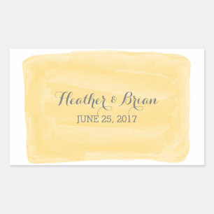 Yellow Watercolor Wedding Stickers