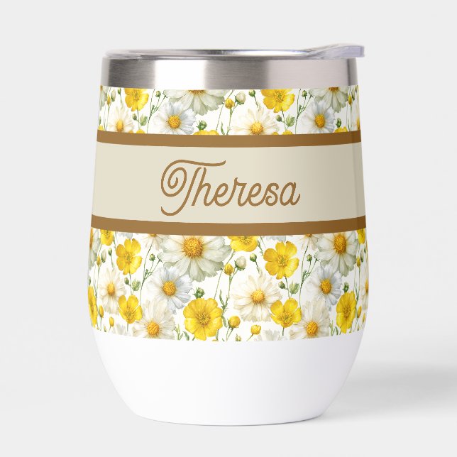 Yellow Watercolor Wildflower Pattern Name (Left)
