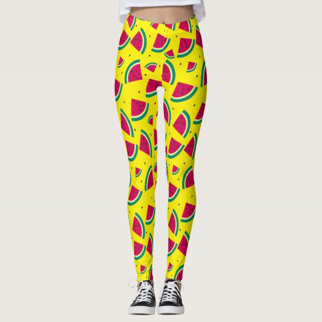 Yellow  Watermelon Leggings (Front)