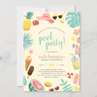 Yellow | Watermelon Pineapple Tropical Pool Party