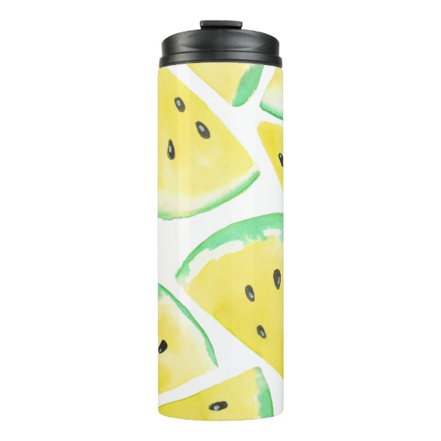 Yellow watermelon slices pattern thermal tumbler (Front)