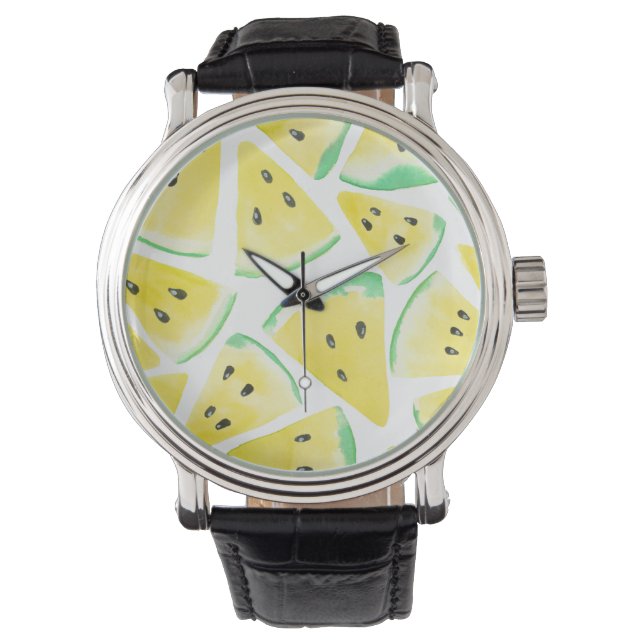 Yellow watermelon slices pattern watch (Front)