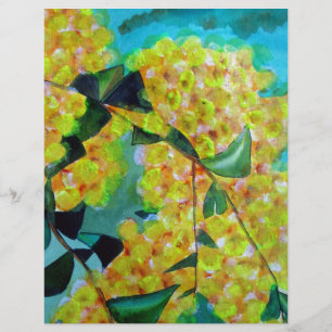 Yellow Wattle native Australian flower art