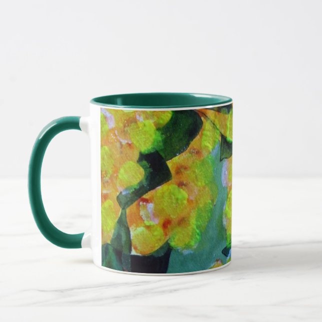 Yellow Wattle native Australian flower art Mug (Left)